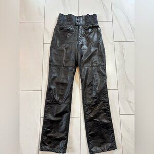 Vintage leather motorcycle pants black size 32